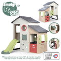Domček Dobrodružstvo s predsieňou a šmykľavkou Adventure House Life Smoby rozšíriteľný s padacími dverami a lezeckými stenami s UV filtrom