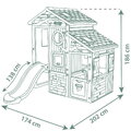 Domček Dobrodružstvo s predsieňou a šmykľavkou Adventure House Life Smoby rozšíriteľný s padacími dverami a lezeckými stenami s UV filtrom