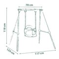 Hojdačka s kovovou konštrukciou 120 cm Metal Baby Swing Life Smoby s ochrannou hrazdou a UV filtrom od 6 mes - model 2025