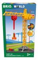 Drevený stavebný žeriav so svetlom Light Up Construction Crane BRIO 360° otočné rameno s magnetom a kontajnermi 5 dielov od 3 rokov  BRIO8355