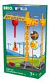 Drevený stavebný žeriav so svetlom Light Up Construction Crane BRIO 360° otočné rameno s magnetom a kontajnermi 5 dielov od 3 rokov  BRIO8355