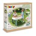 Stôl na vodu a piesok Water&Sand Table Life Smoby s otvorom pre slnečník a dvojitý kryt s loďkou formičkami a náradím s UV filtrom od 18 mes - model 2