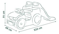 Preliezačka Auto s pieskoviskom v kufri Adventure Car Life Smoby s klaksónom a 150 cm šmykľavka s vodnou hrou s UV filtrom od 18 mes - model 2025