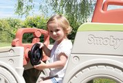 Preliezačka Auto s pieskoviskom v kufri Adventure Car Life Smoby s klaksónom a 150 cm šmykľavka s vodnou hrou s UV filtrom od 18 mes - model 2025