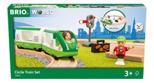 Drevená vláčikodráha so semaforom Circle Train Set BRIO 16 dielov s vláčikom a 2 figúrkami od 3 rokov BRIO8478