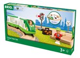 Drevená vláčikodráha so semaforom Circle Train Set BRIO 16 dielov s vláčikom a 2 figúrkami od 3 rokov BRIO8478