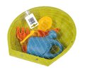 Pieskovisko mušľa s formičkami Mini Sand Pit Smoby s krhličkou a lopatka s hrabličkami 35 cm pre malé priestory od 18 mes
