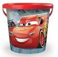 Vozík na ťahanie Autá Smoby s vedro setom do piesku (výška vedierka 18 cm) červený od 18 mes