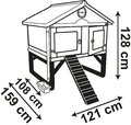 Kurín pre 5 sliepok Cluck Cluck Cottage Beige Smoby 4 dvere so schodmi a kŕmidlom a hniezdo s falošným vajíčkom 128 cm výška