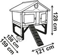 Kurín pre 5 sliepok Cluck Cluck Cottage Green Smoby 4 dvere so schodmi a kŕmidlom a hniezdo s falošným vajíčkom 128 cm výška