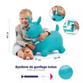 Skákací pes Blue Hopper Dog Ludi s pumpou na nafukovanie modrý od 10 mes