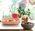 Jedálenská súprava Beaba Silicone meal set zo silikónu 4 dielna ružovo-béžovo-šedá pre bábätká