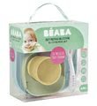 Jedálenská súprava Silicone Meal Set Beaba zo silikónu 4-dielna pre bábätká žltá od 0 mesiacov