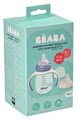 Sticla biberon bebeluși Beaba Learning Cup 2in1 Windy Blue 210 ml albastră cu pai de la 4 luni