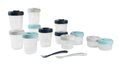 Set 12 dóz na jedlo Beaba Expert Meal & Food Storage Pack Storm 12 clip a 2 silikónové lyžičky modré