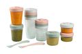 Set 12 dóz na jedlo Beaba Expert Meal & Food Storage Pack Eucalyptus 12 clip a 2 silikónové lyžičky ružové