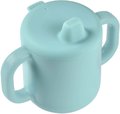 Hrnček pre bábätká Silicone Learning Cup Blue Beaba s vrchnákom na učenie sa piť od 8 mes modrý