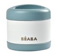 Jedálenská súprava On-the-go Mealtime Beaba Windy Blue s izotermickou taškou a pohárom s termoskou na jedlo a lyžičkou na kŕmenie sivo-modrá od 8 mes