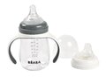 Fľaša Bidon na učenie pitia 2in1 Training Bottle Beaba Mineral Grey 210 ml sivá od 4 mes