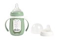 Fľaša Bidon na učenie pitia 2in1 Training Bottle Beaba Sage Green 210 ml so silikónovým obalom zelená od 4 mes