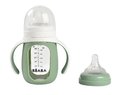 Fľaša Bidon na učenie pitia 2in1 Training Bottle Beaba Sage Green 210 ml so silikónovým obalom zelená od 4 mes