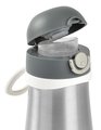 Fľaša Bidon s dvojitými stenami Stainless Steel Bottle Beaba Mineral Grey 350 ml z nehrdzavejúcej ocele sivá od 18 mes