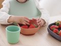 Jedálenská súprava Silicone Meal Set Beaba Mineral zo silikónu 4 dielna sivo-oranžovo-zelená od 4 mes