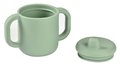 Hrnček pre bábätká Silicone Learning Cup Beaba Sage Green s vrchnákom na učenie sa piť zelený od 8 mes