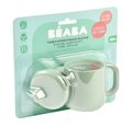 Hrnček pre bábätká Silicone Learning Cup Beaba Sage Green s vrchnákom na učenie sa piť zelený od 8 mes