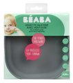 Tanier pre bábätká Silicone Suction Plate Beaba Mineral Grey zo silikónu sivý od 4 mes