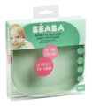 Tanier pre bábätká Silicone Suction Plate Beaba Sage Green zo silikónu zelený od 4 mes