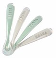 Ergonomické lyžičky 1st Age Silicone Spoons Beaba Grey & Sage zo silikónu na samostatné jedenie 4 kusy od 4 mes