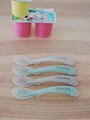 Ergonomické lyžičky 2nd Age Silicone Spoons Beaba Velvet Grey & Sage Green zo silikónu na samostatné jedenie 4 kusy od 8 mes