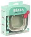 Jedálenská súprava Silicone Nesting Bowl Set Beaba Sage Green Cotton Misty Green zo silikónu 3-dielna zeleno-sivo-biela od 4 mes