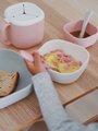 Set de luat masa Silicone Nesting Bowl Set Beaba Velvet grey/Cotton/Dusty rose din silicon 3-piese gri-roz-alb de la 4 luni