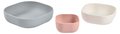 Set de luat masa Silicone Nesting Bowl Set Beaba Velvet grey/Cotton/Dusty rose din silicon 3-piese gri-roz-alb de la 4 luni