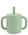 Hrnček pre bábätká Silicone Straw Cup Beaba Sage Green so slamkou na učenie sa piť zelený od 8 mes