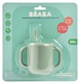 Hrnček pre bábätká Silicone Straw Cup Beaba Sage Green so slamkou na učenie sa piť zelený od 8 mes