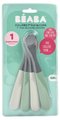 Ergonomické lyžičky 1st Age Silicone Spoons Beaba Mineral Grey Sage Green zo silikónu na samostatné jedenie 4 kusy od 4 mes