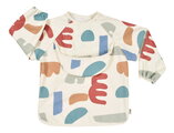 Podbradník 2v1 Bib with Removable Sleeves Playful Beaba s odnímateľnými rukávmi vodeodolný so vzorom od 4 mes