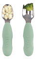 Prvý detský príbor Stainless Steel Pre-Cutlery Sage Green Beaba vidlička a lyžička zelený od 10 mes BE913580