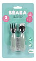 Prvý detský príbor Stainless Steel Pre-Cutlery Sage Green Beaba vidlička a lyžička zelený od 10 mes BE913580