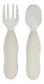 Prvý detský príbor Stainless Steel Pre-Cutlery Velvet Grey Beaba vidlička a lyžička sivý od 10 mes BE913581