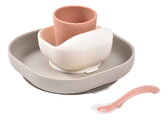 Jedálenská súprava Silicone Meal Set Terracotta Gazelle Beaba zo silikónu 4 dielna hnedo-oranžová od 4 mes
