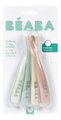 Prvé tréningové lyžičky First Age Silicone Spoons Natural Set Beaba zo silikónu na samostatné jedenie 4 kusy od 4 mes BE913625