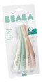 Prvé tréningové lyžičky First Age Silicone Spoons Natural Set Beaba zo silikónu na samostatné jedenie 4 kusy od 4 mes BE913625