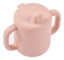 Hrnček pre bábätká Silicone Training Cup Cotton Candy Beaba s vrchnákom na samostatné pitie ružový od 8 mes