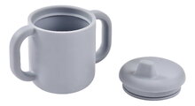 Hrnček pre bábätká Silicone Training Cup Pebble Beaba s vrchnákom na samostatné pitie sivý od 8 mes