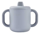 Hrnček pre bábätká Silicone Training Cup Pebble Beaba s vrchnákom na samostatné pitie sivý od 8 mes