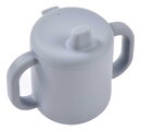 Hrnček pre bábätká Silicone Training Cup Pebble Beaba s vrchnákom na samostatné pitie sivý od 8 mes